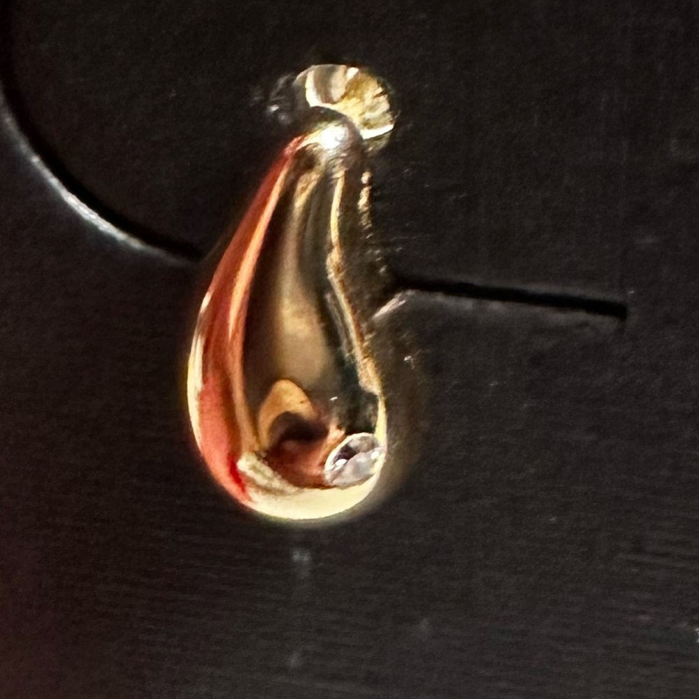 14K Gold Mini Teardrop Earrings - Picture 8 of 11